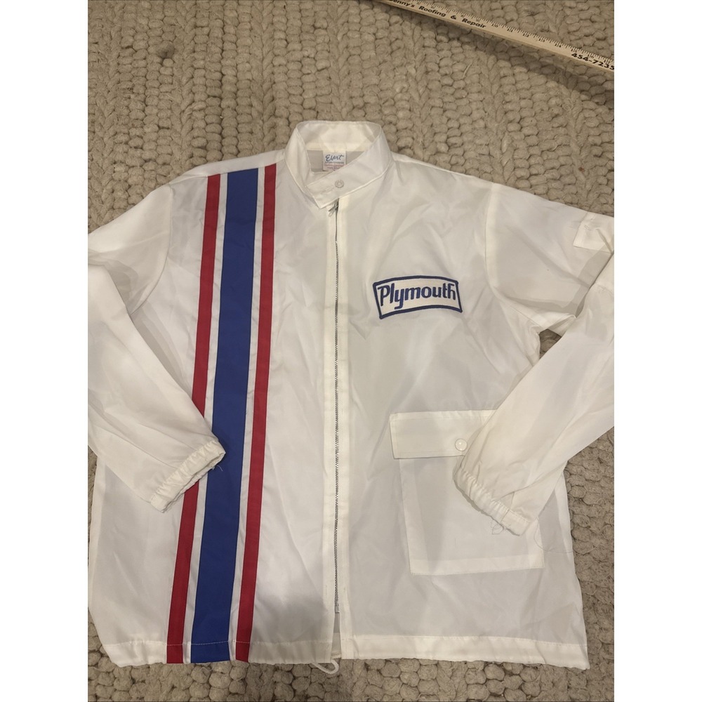 Vintage‎ Plymouth Unlined Wind Breaker Old Large Fits Like XL Ebert Custom